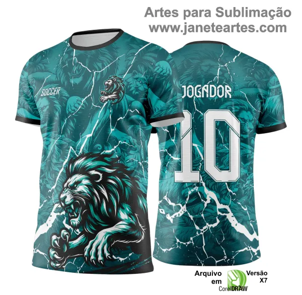 Arte Vetor Camisa de Interclasse Leão Azul -  Jogos Internos 2024 - 2025