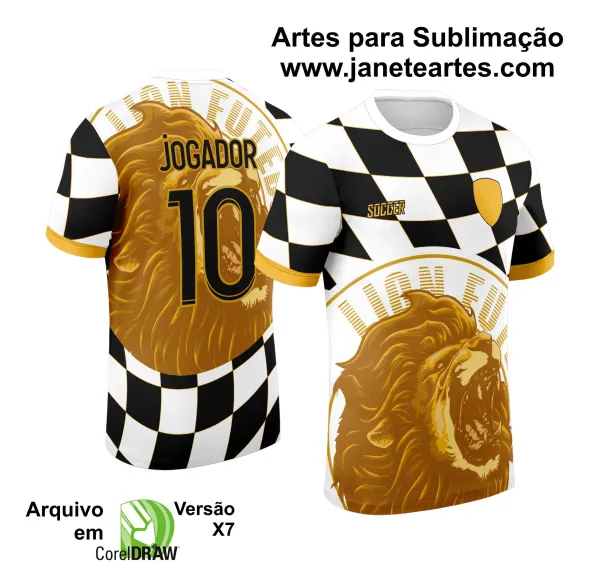 Arte Vetor Camisa de Interclasse Leão Dourado 2024 - 2025