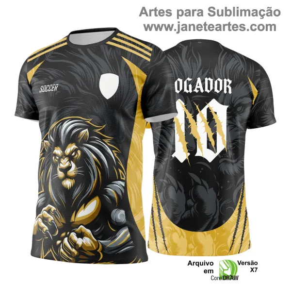 Arte Vetor - Camisa de Interclasse Leão Dourado - 2025