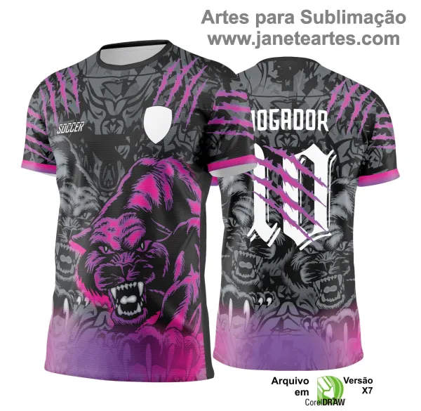 Arte Vetor - Camisa de Interclasse Pantera Negra e Roxa - 2025