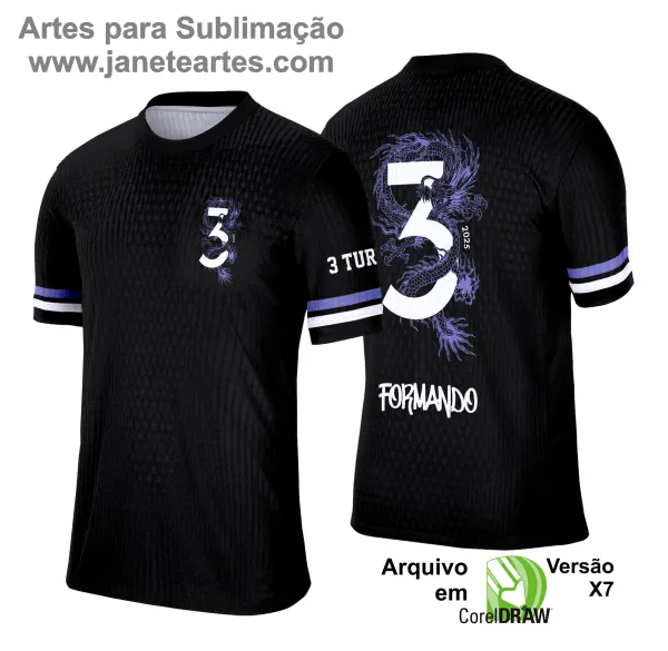 Arte Vetor Camisa de Terceirão 2025: 3 Dragão