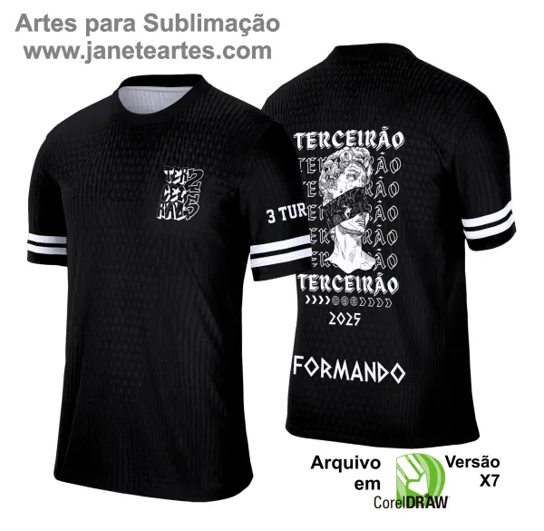 Arte Vetor Camisa de Terceirão 2025: Estátua