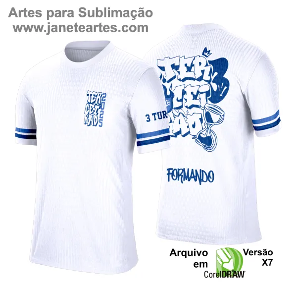 Arte Vetor Camisa de Terceirão 2025: Grafitte Ampulheta Azul