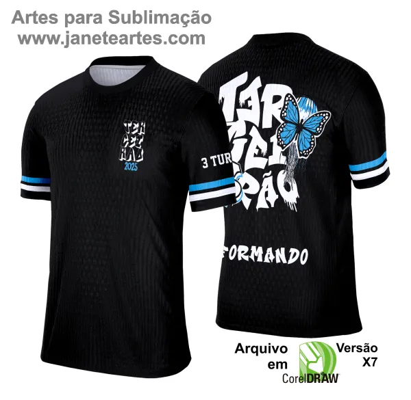 Arte Vetor Camisa de Terceirão 2025: Grafitte Borboleta