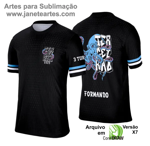 Arte Vetor Camisa de Terceirão 2025: Grafitte Polvo Azul