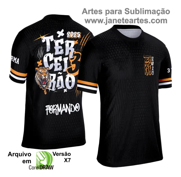 Arte Vetor Camisa de Terceirão 2025: Grafitte Tigre Laranja