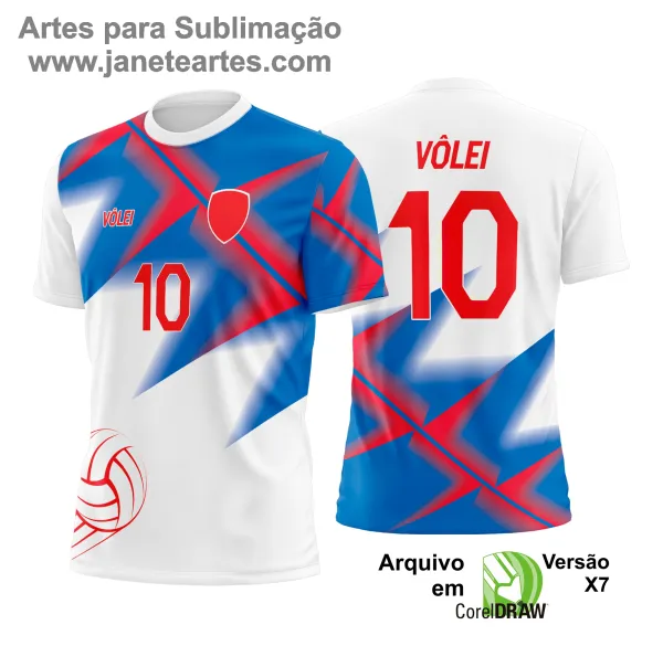 Arte Vetor Camisa de Vôlei - Estampa Camisa de Vôlei