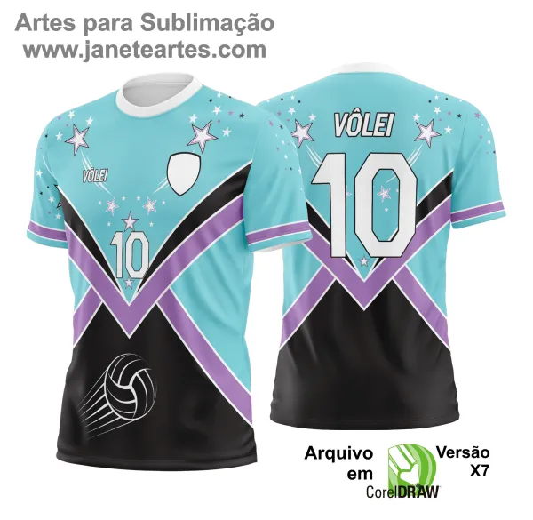 Arte Vetor Camisa de Vôlei - Estampa Camisa de Vôlei