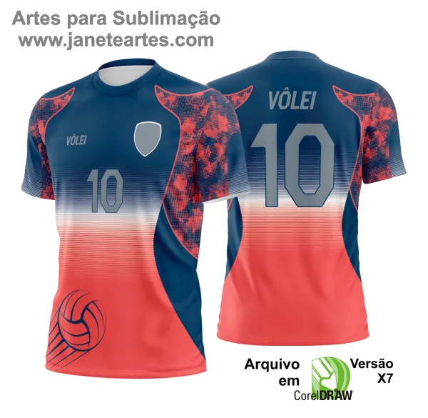 Arte Vetor Camisa de Vôlei - Estampa Camisa de Vôlei