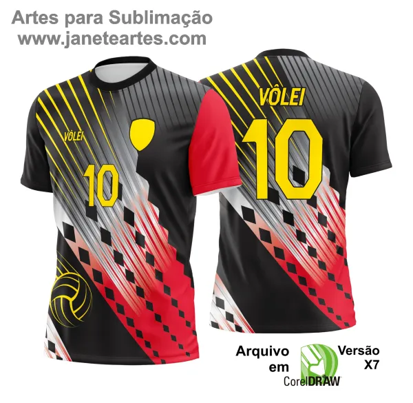 Arte Vetor Camisa de Vôlei - Estampa Camisa de Vôlei