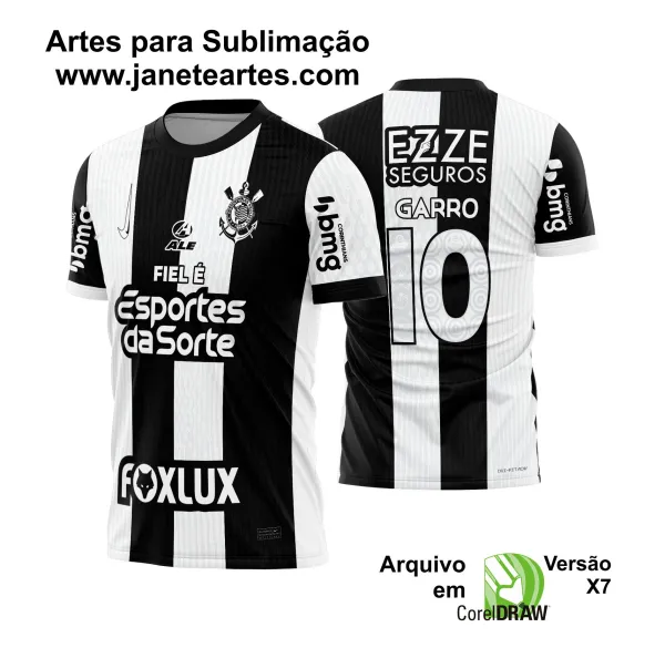 Arte Vetor Camisa do Corinthians Terceira 2024 - 2025