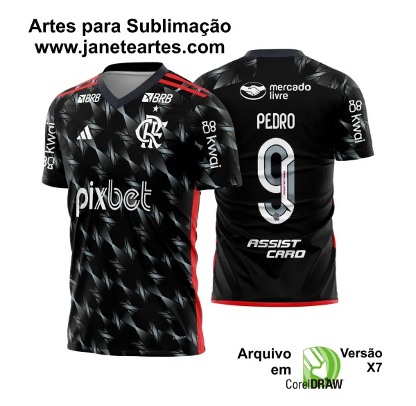 Arte Vetor Camisa do Flamengo Terceira 2024 - 2025