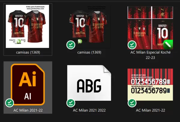 Arte Vetor Estampa Camisa AC Milan 2021 - 2022