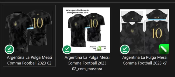 Arte Vetor Estampa Camisa Argentina La Pulga Messi Comma Football 2023