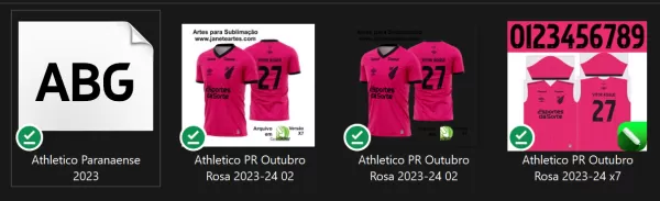 Arte Vetor Estampa Camisa Athletico PR Outubro Rosa 2023 2024