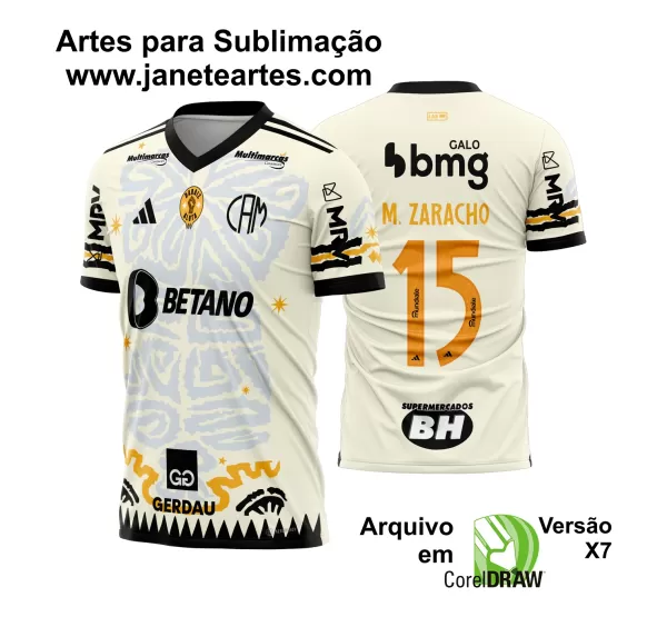 Arte Vetor Estampa Camisa Atlético Mineiro Consciência Negra 2023 2024