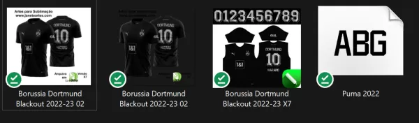 Arte Vetor Estampa Camisa Borussia Dortmund Blackout 2022-23 02