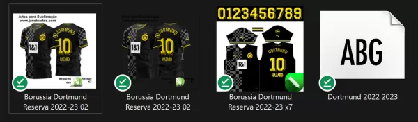 Arte Vetor Estampa Camisa Borussia Dortmund Reserva 2022-23