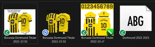 Arte Vetor Estampa Camisa Borussia Dortmund Titular 2022-23