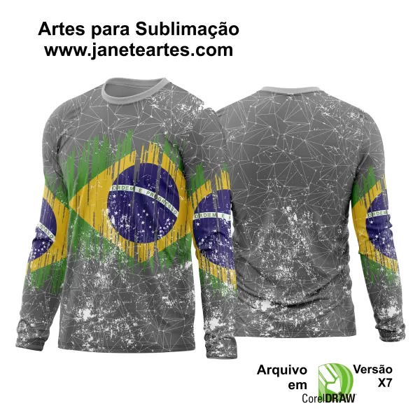 Arte Vetor Estampa Camisa Brasil Personalizada Modelo 02