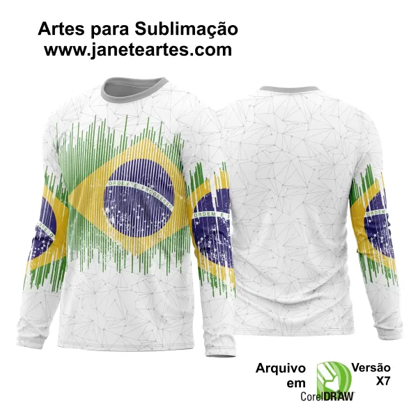 Arte Vetor Estampa Camisa Brasil Personalizada Modelo 03