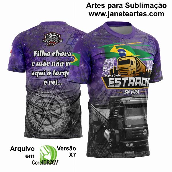 Arte Vetor Estampa Camisa Caminhão da Estrada Rota 2024 Modelo 01