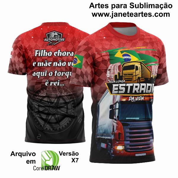 Arte Vetor Estampa Camisa Caminhão da Estrada Rota 2024 Modelo 02