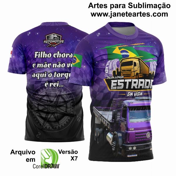 Arte Vetor Estampa Camisa Caminhão da Estrada Rota 2024 Modelo 02