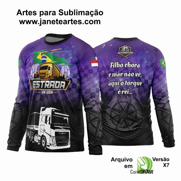 Arte Vetor Estampa Camisa Caminhão da Estrada Rota 2024 Modelo 03