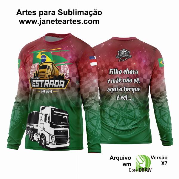 Arte Vetor Estampa Camisa Caminhão da Estrada Rota 2024 Modelo 04