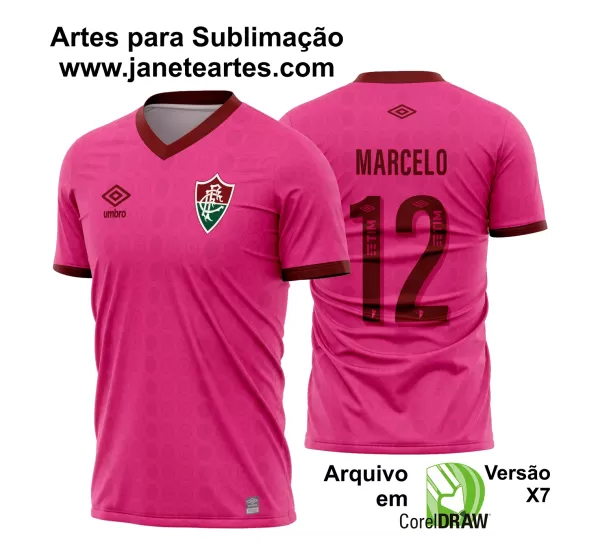 Arte Vetor Estampa Camisa Fluminense Outubro Rosa 2023 2024