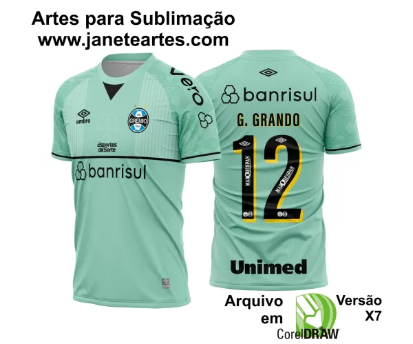 Arte Vetor Estampa Camisa Grêmio Goleiro I 2023 2024