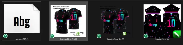 Arte Vetor Estampa Camisa Juventus Neon Star