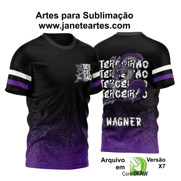 Arte Vetor Estampa Camisa TERCEIRÃO Dragão 2024