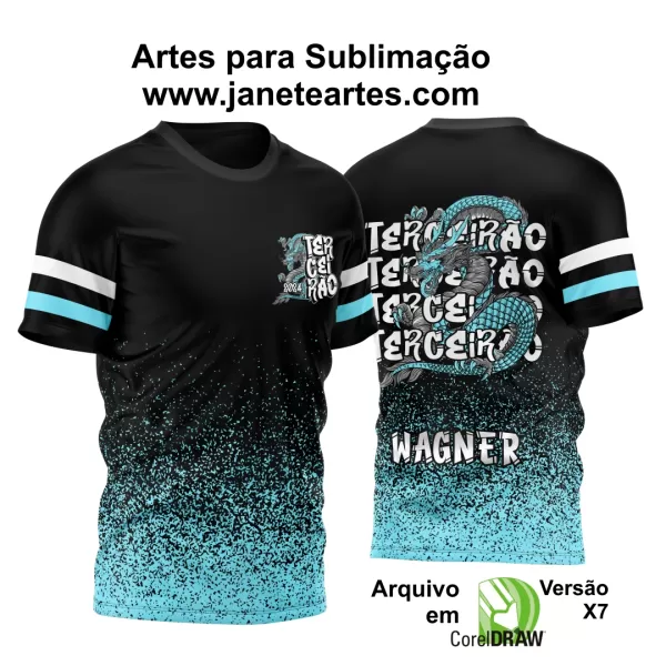 Arte Vetor Estampa Camisa TERCEIRÃO Dragão 2024 Modelo 03
