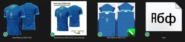 Arte Vetor Estampa Template Camisa Brasil Reserva 2024 - 2025