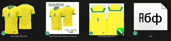 Arte Vetor Estampa Template Camisa Brasil Titular 2024 - 2025