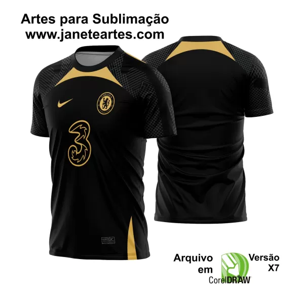 Arte Vetor Estampa Template Camisa Chelsea Treino 2022 - 2023
