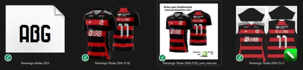 Arte Vetor Estampa Template Camisa Flamengo Titular 2024 - 2025
