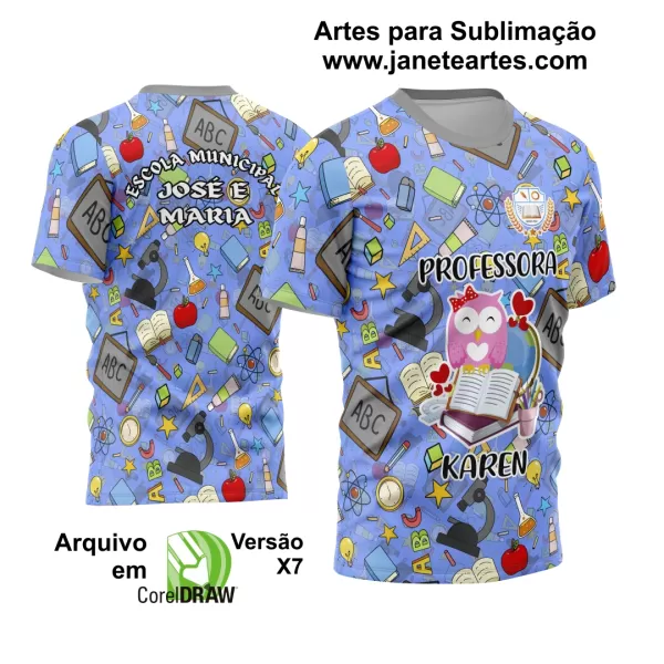 Arte Vetor Estampa Template Camisa Professora - Professor 2024 Modelo 13