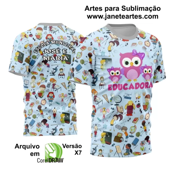 Arte Vetor Estampa Template Camisa Professora - Professor 2024 Modelo 23
