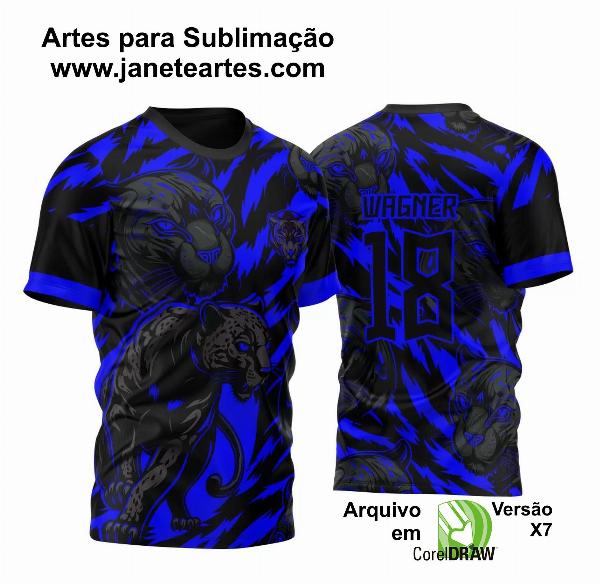 Arte Vetor Template Camisa de InterClasse Pantera Negra Fundo Tigre 2023 Azul
