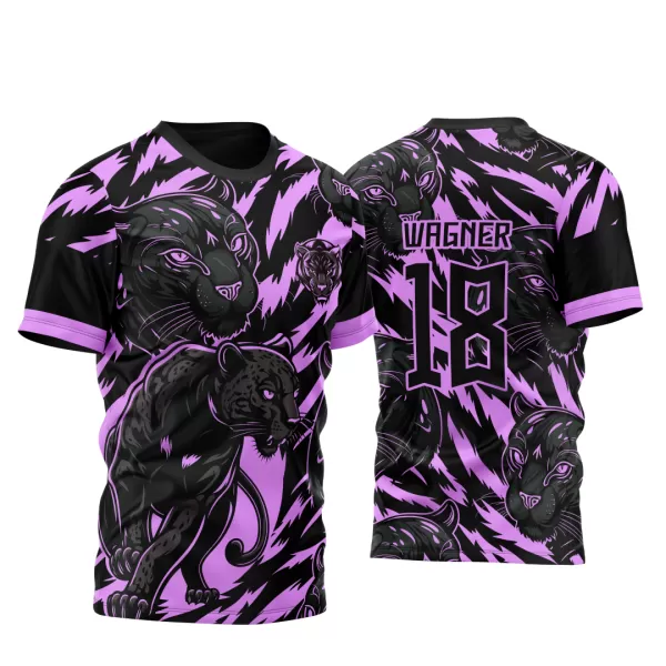 Arte Vetor Template Camisa de InterClasse Pantera Negra Fundo Tigre 2023 Rosa