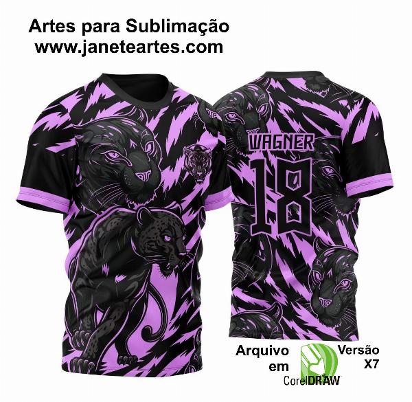 Arte Vetor Template Camisa de InterClasse Pantera Negra Fundo Tigre 2023 Rosa
