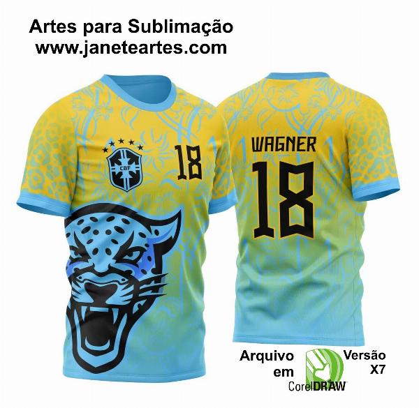Arte Vetor Template Camisa para InterClasse Brasil Pantera Amarela e Azul 2023