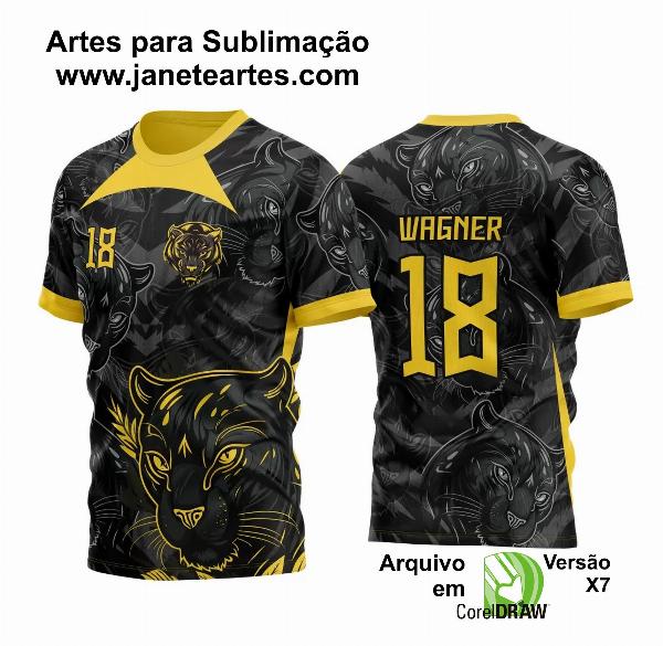Arte Vetor Template Camisa para InterClasse Pantera Negra Padrão 2023 Dourada