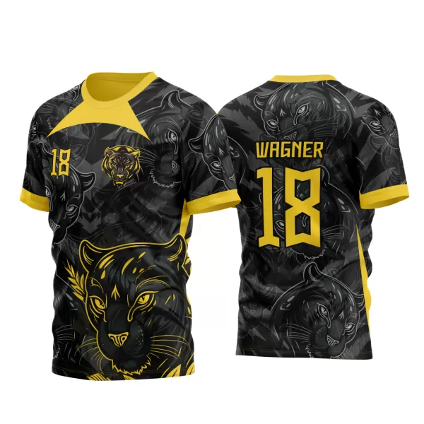Arte Vetor Template Camisa para InterClasse Pantera Negra Padrão 2023 Dourada