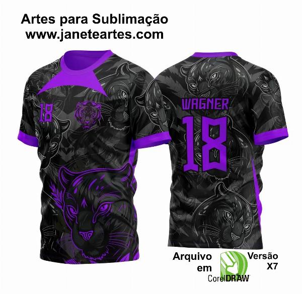 Arte Vetor Template Camisa para InterClasse Pantera Negra Padrão 2023 Roxa