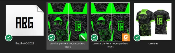 Arte Vetor Template Camisa para InterClasse Pantera Negra Padrão 2023 Verde