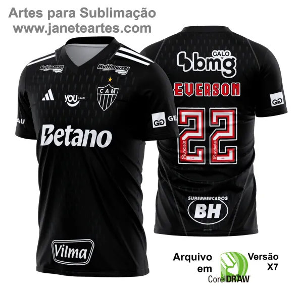 Arte Vetor Camisa Atlético Mineiro Terceira 2024 - 2025